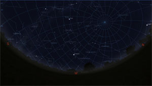 Sternenhimmel im August - Blick Richtung Westen