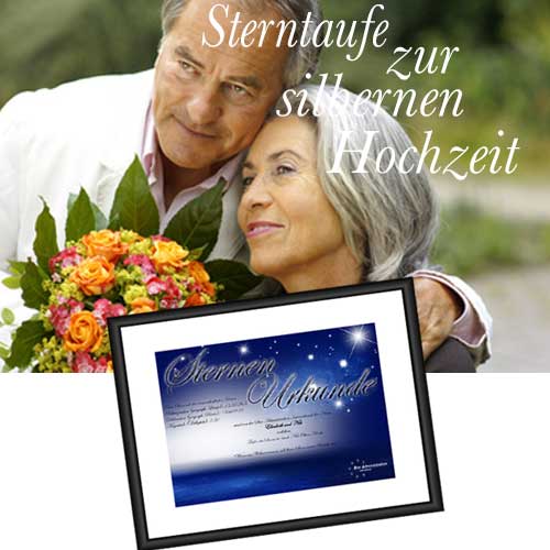 Silberhochzeitsgeschenk Sterntaufe Silberhochzeitsgeschenk Sterntaufe